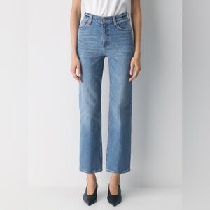 Aritzia Denim Forum The Arlo High Rise Straight Leg Blue Wash Ankle Jeans sz 29